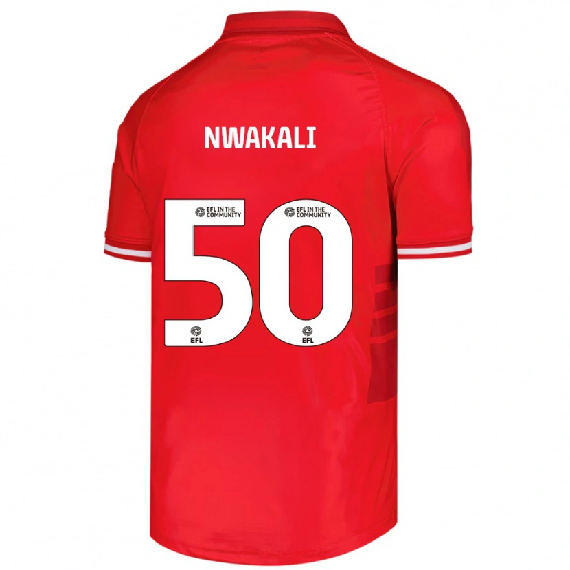 Danxen Dames Kelechi Nwakali #50 Rood Wit Thuisshirt Thuistenue 2025/26 T-Shirt België