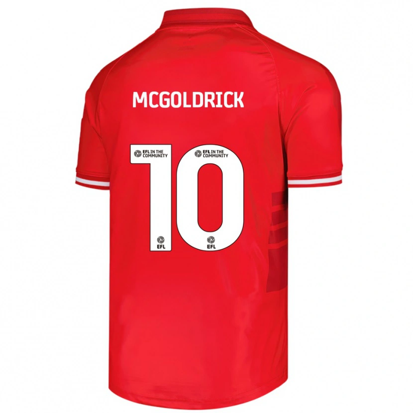 Danxen Dames David Mcgoldrick #10 Rood Wit Thuisshirt Thuistenue 2025/26 T-Shirt België