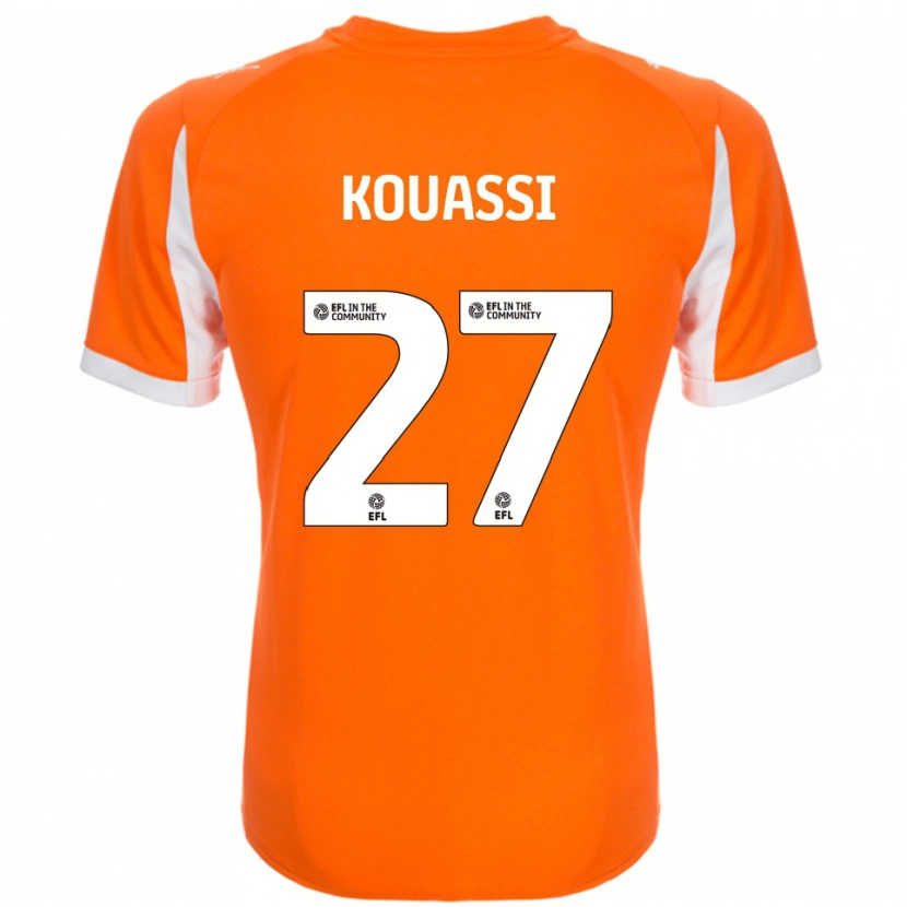 Danxen Dames Kylian Kouassi #27 Oranje Wit Thuisshirt Thuistenue 2025/26 T-Shirt België