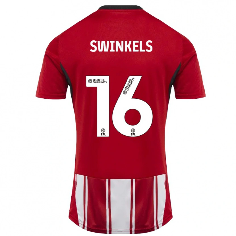 Danxen Dames Sil Swinkels #16 Rood Wit Zwart Thuisshirt Thuistenue 2025/26 T-Shirt België