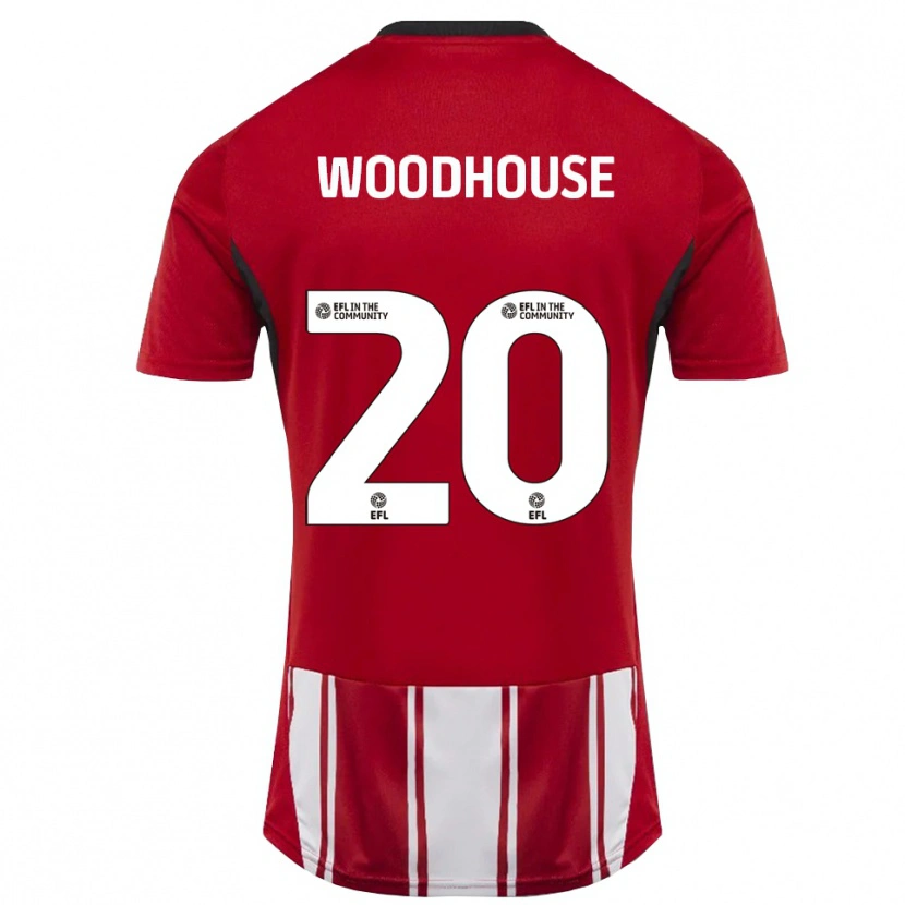 Danxen Dames Luca Woodhouse #20 Rood Wit Zwart Thuisshirt Thuistenue 2025/26 T-Shirt België