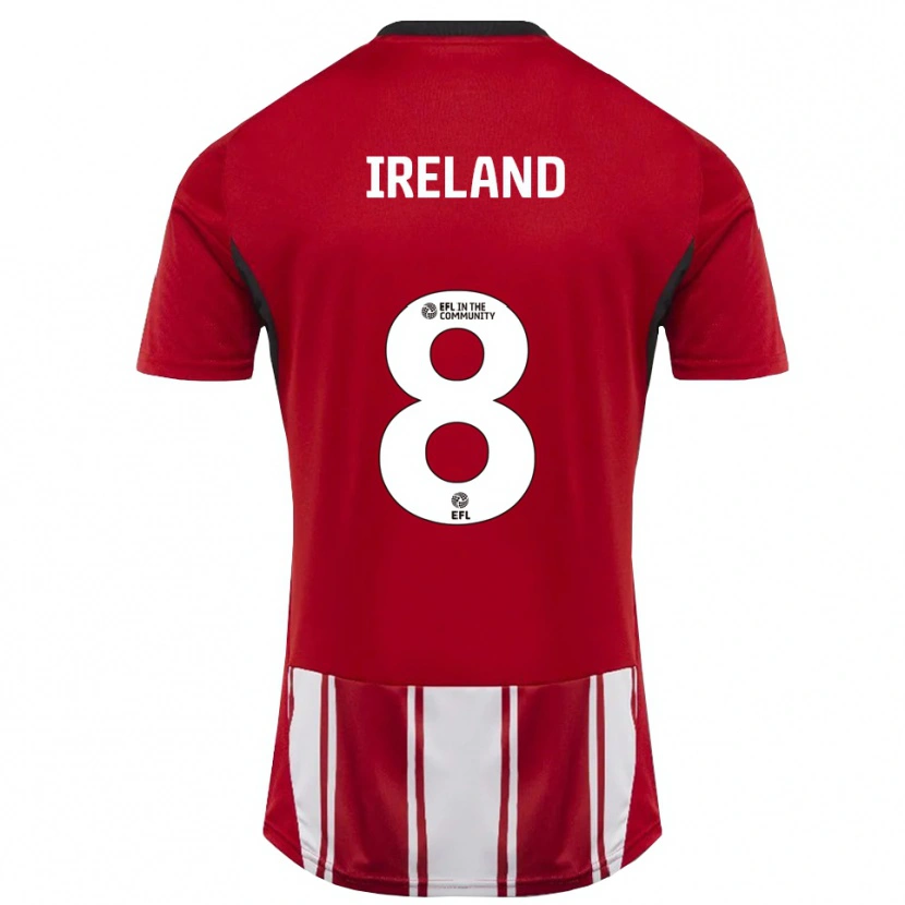 Danxen Dames Beth Ireland #8 Rood Wit Zwart Thuisshirt Thuistenue 2025/26 T-Shirt België