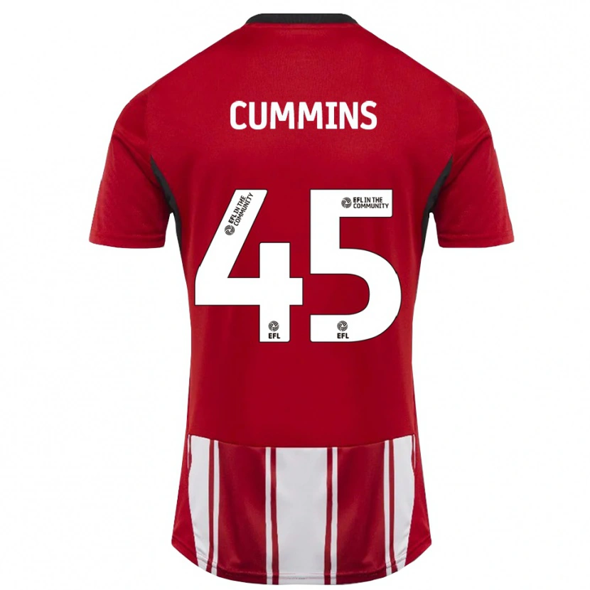 Danxen Dames Charlie Cummins #45 Rood Wit Zwart Thuisshirt Thuistenue 2025/26 T-Shirt België
