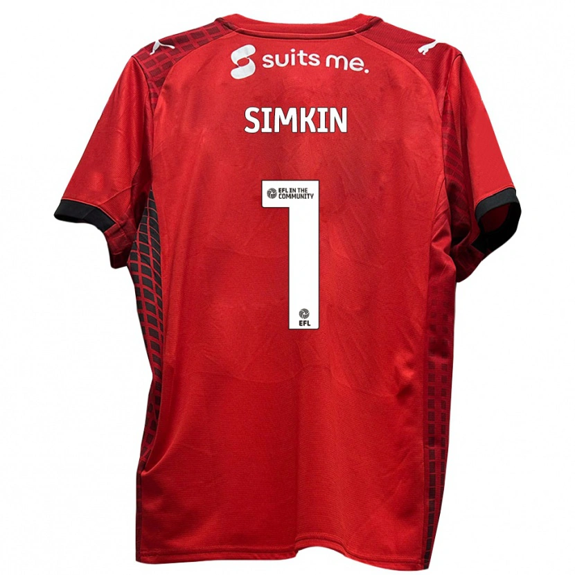 Danxen Dames Tommy Simkin #1 Rood Zwart Thuisshirt Thuistenue 2025/26 T-Shirt België