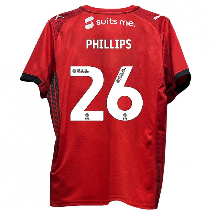 Danxen Dames Noah Phillips #26 Rood Zwart Thuisshirt Thuistenue 2025/26 T-Shirt België