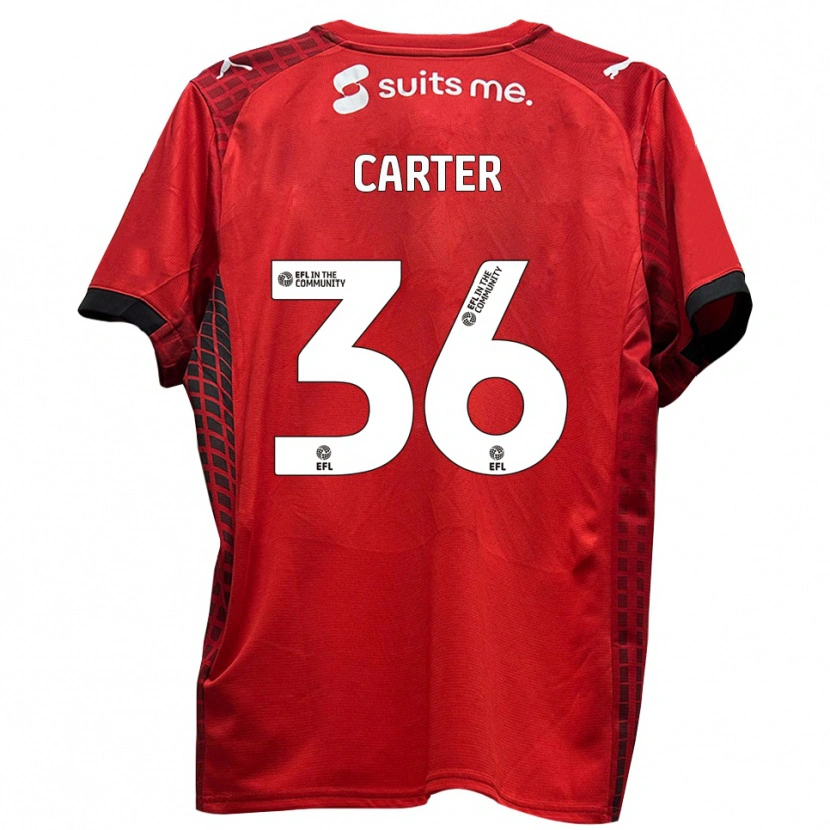 Danxen Dames Dan Carter #36 Rood Zwart Thuisshirt Thuistenue 2025/26 T-Shirt België