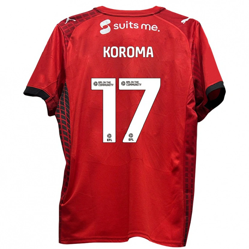 Danxen Dames Josh Koroma #17 Rood Zwart Thuisshirt Thuistenue 2025/26 T-Shirt België