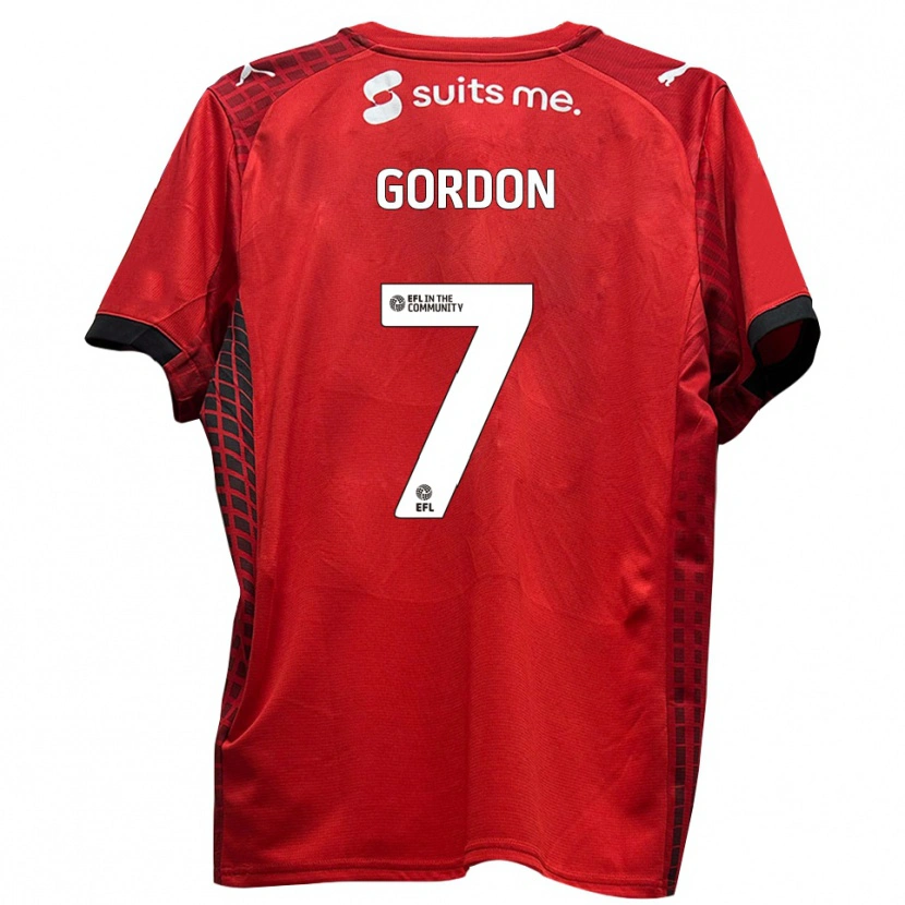 Danxen Dames Lemar Gordon #7 Rood Zwart Thuisshirt Thuistenue 2025/26 T-Shirt België
