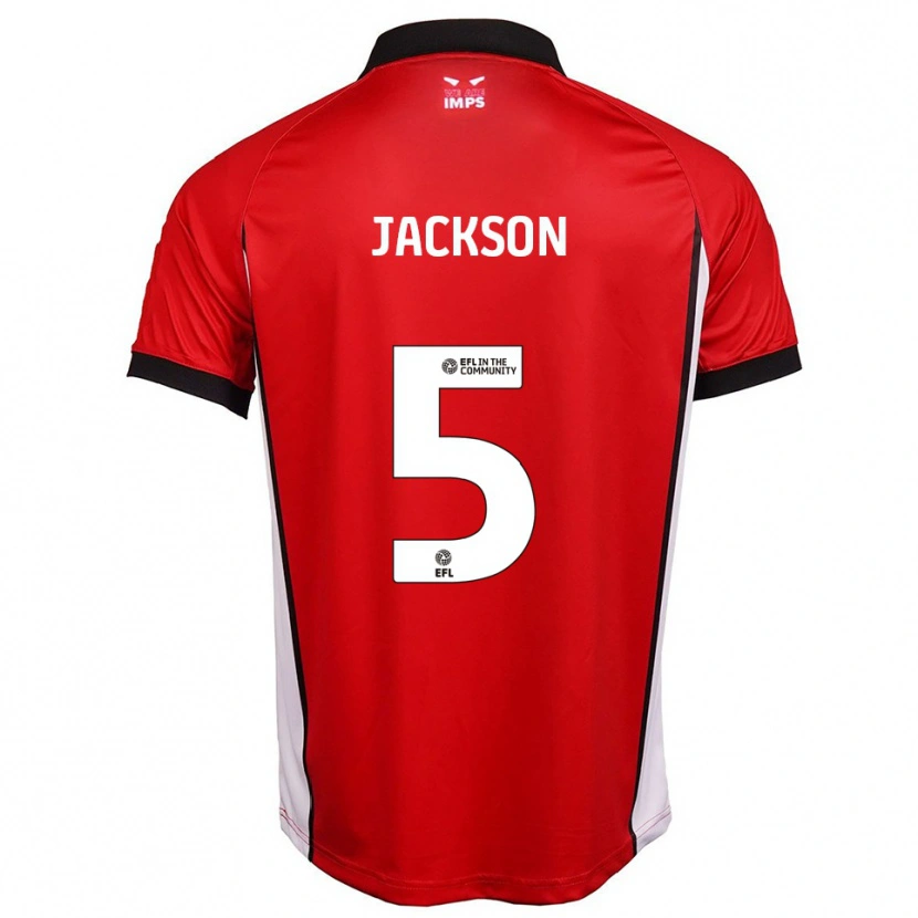 Danxen Dames Adam Jackson #5 Rood Wit Thuisshirt Thuistenue 2025/26 T-Shirt België