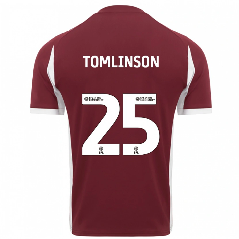 Danxen Dames Josh Tomlinson #25 Bordeauxrood Wit Thuisshirt Thuistenue 2025/26 T-Shirt België