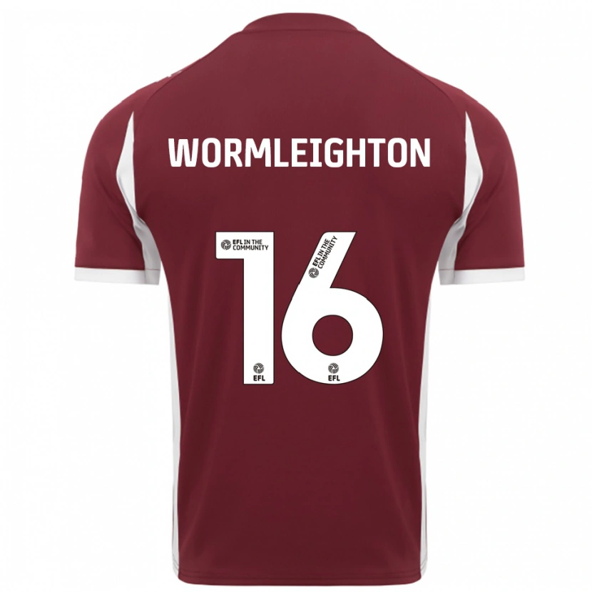 Danxen Dames Joe Wormleighton #16 Bordeauxrood Wit Thuisshirt Thuistenue 2025/26 T-Shirt België