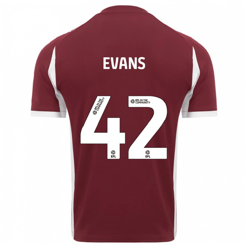 Danxen Dames Oliver Evans #42 Bordeauxrood Wit Thuisshirt Thuistenue 2025/26 T-Shirt België