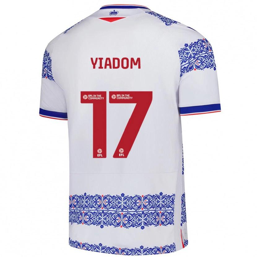 Danxen Dames Andy Yiadom #17 Wit Blauw Thuisshirt Thuistenue 2025/26 T-Shirt België