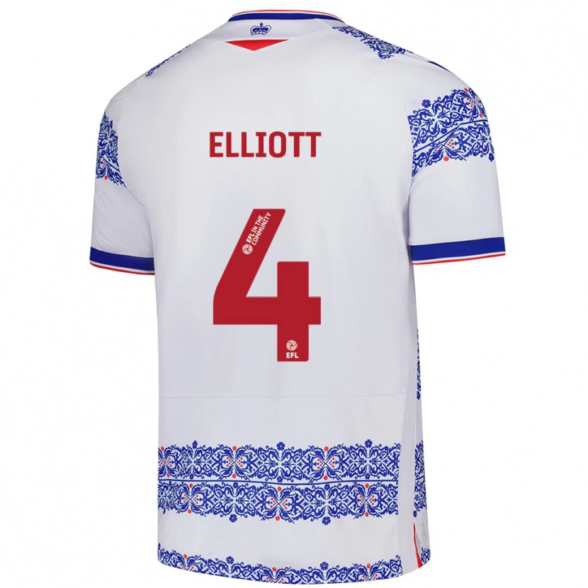 Danxen Dames Ben Elliott #4 Wit Blauw Thuisshirt Thuistenue 2025/26 T-Shirt België