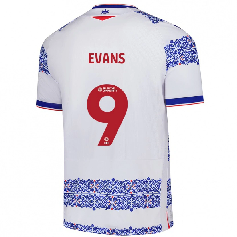 Danxen Dames Reece Evans #9 Wit Blauw Thuisshirt Thuistenue 2025/26 T-Shirt België