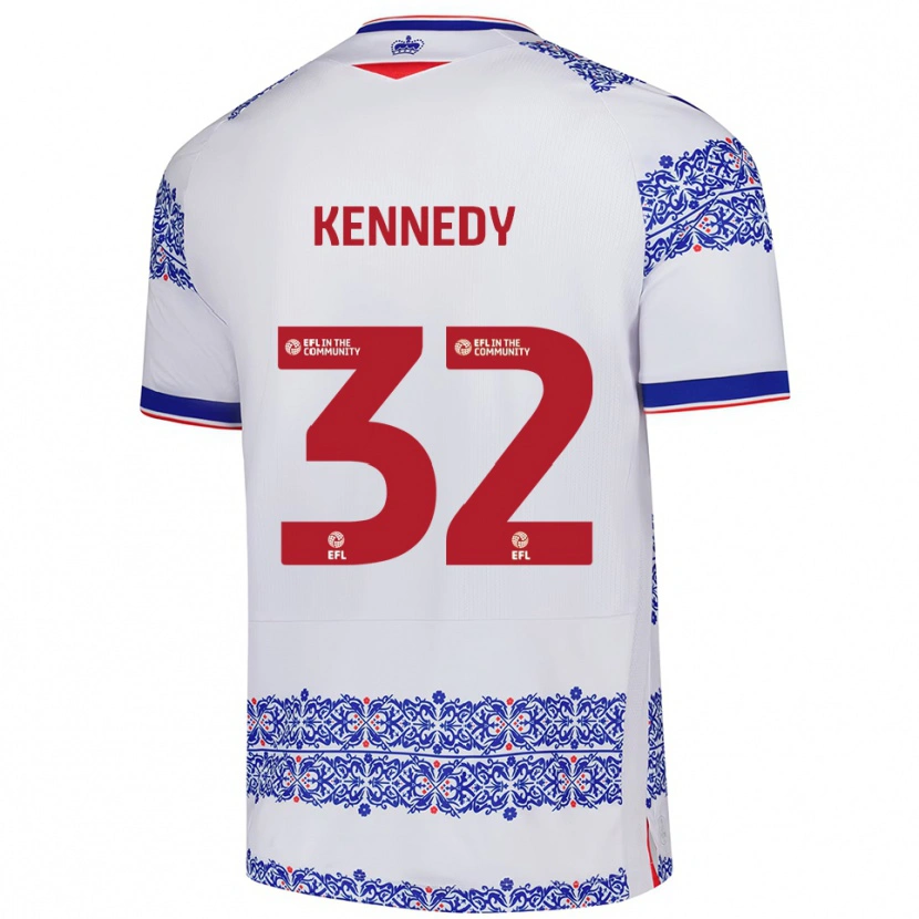 Danxen Dames Stevie Kennedy #32 Wit Blauw Thuisshirt Thuistenue 2025/26 T-Shirt België