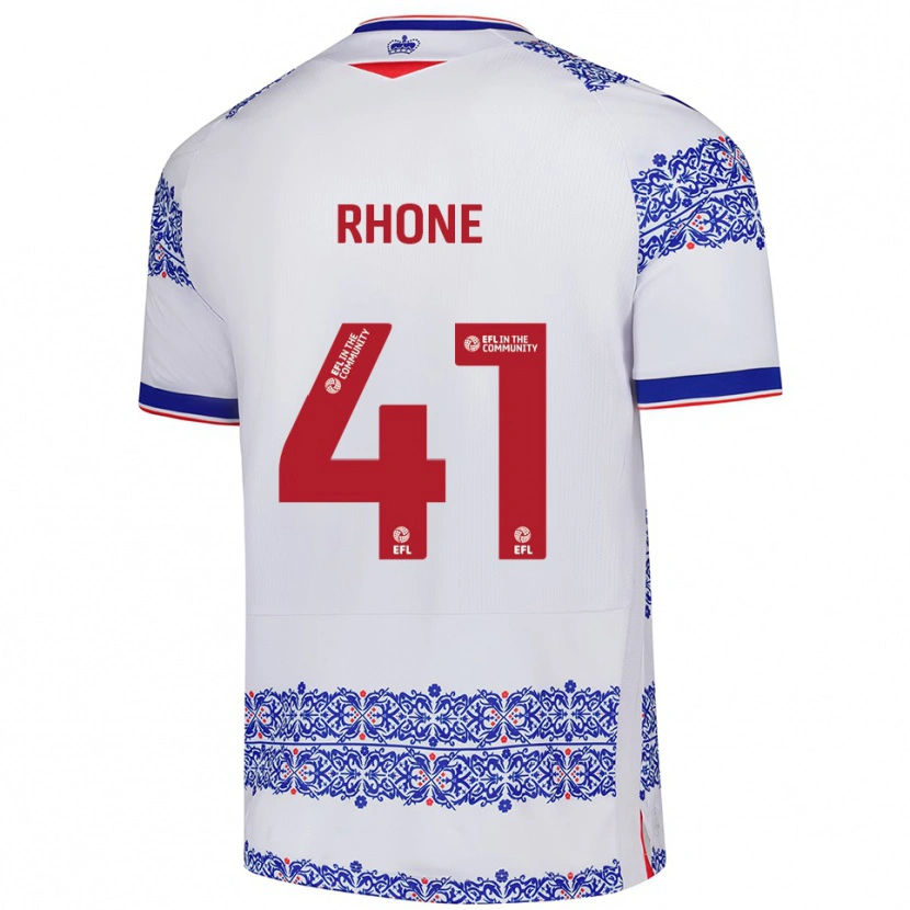 Danxen Dames Harrison Rhone #41 Wit Blauw Thuisshirt Thuistenue 2025/26 T-Shirt België