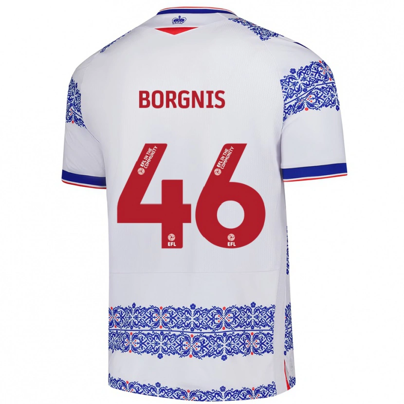 Danxen Dames Jacob Borgnis #46 Wit Blauw Thuisshirt Thuistenue 2025/26 T-Shirt België