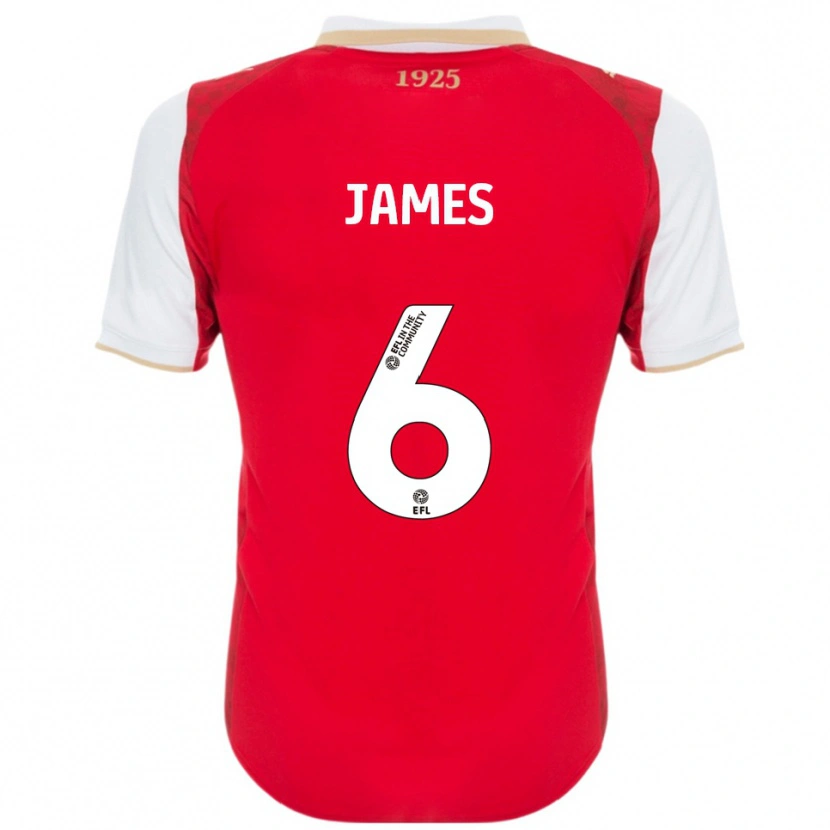 Danxen Dames Reece James #6 Rood Wit Thuisshirt Thuistenue 2025/26 T-Shirt België