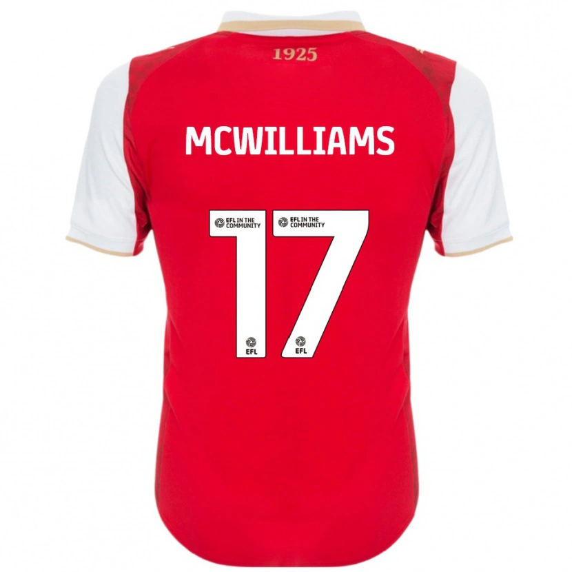 Danxen Dames Shaun Mcwilliams #17 Rood Wit Thuisshirt Thuistenue 2025/26 T-Shirt België