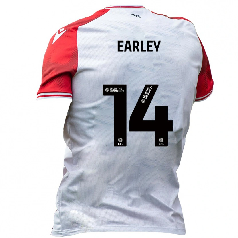Danxen Dames Saxon Earley #14 Wit Rood Thuisshirt Thuistenue 2025/26 T-Shirt België