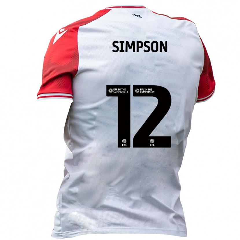 Danxen Dames Tyreece Simpson #12 Wit Rood Thuisshirt Thuistenue 2025/26 T-Shirt België
