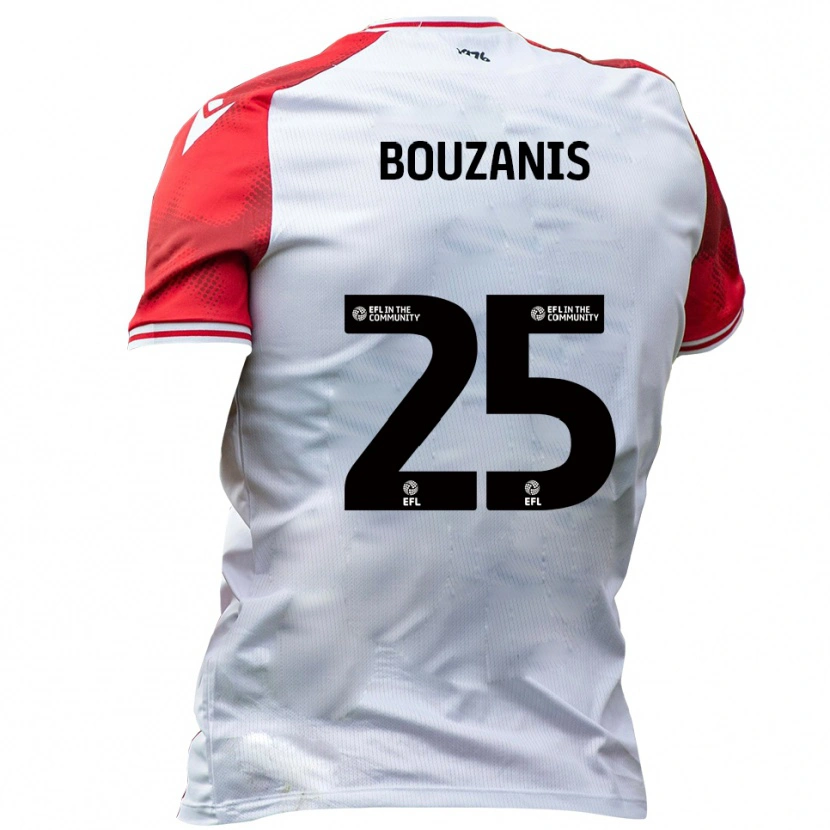 Danxen Dames Dean Bouzanis #25 Wit Rood Thuisshirt Thuistenue 2025/26 T-Shirt België