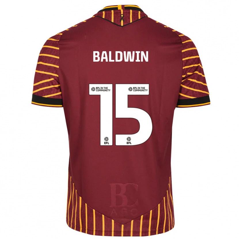 Danxen Dames Aden Baldwin #15 Oranje Bordeauxrood Thuisshirt Thuistenue 2025/26 T-Shirt België