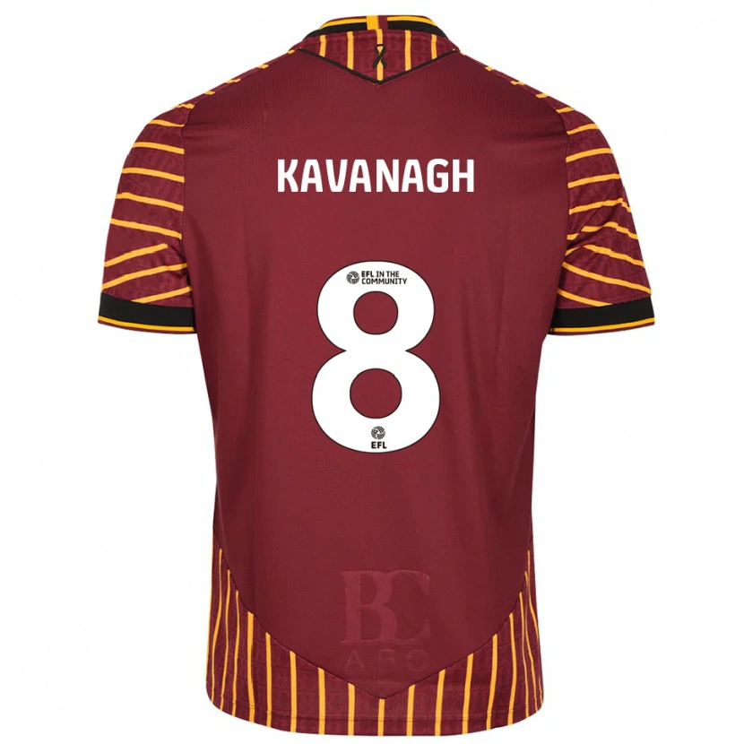 Danxen Dames Calum Kavanagh #8 Oranje Bordeauxrood Thuisshirt Thuistenue 2025/26 T-Shirt België