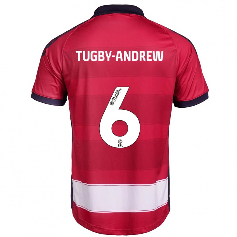 Danxen Dames Jessica Tugby-Andrew #6 Rood Wit Thuisshirt Thuistenue 2025/26 T-Shirt België