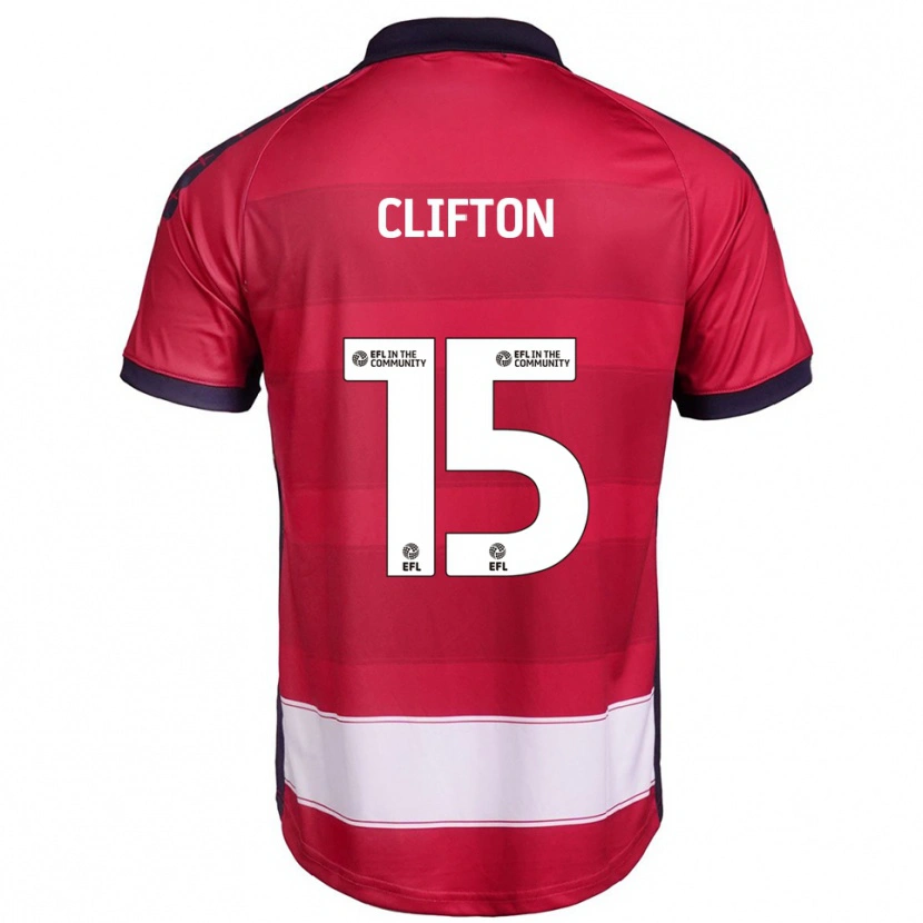 Danxen Dames Harry Clifton #15 Rood Wit Thuisshirt Thuistenue 2025/26 T-Shirt België