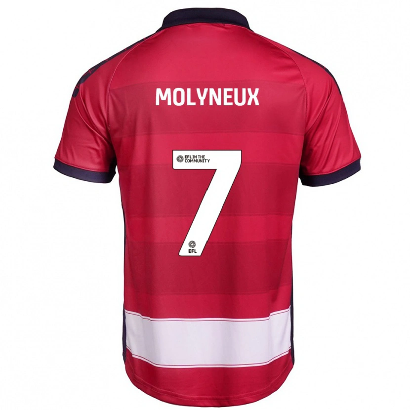 Danxen Dames Luke Molyneux #7 Rood Wit Thuisshirt Thuistenue 2025/26 T-Shirt België