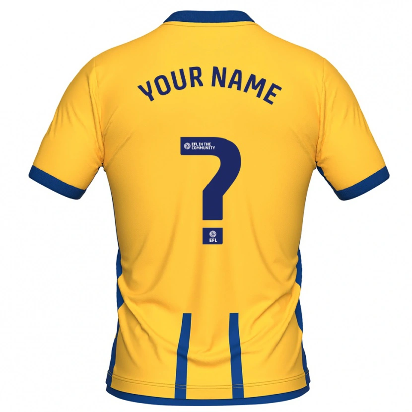 Danxen Dames Uw Naam #0 Geel Blauw Thuisshirt Thuistenue 2025/26 T-Shirt België