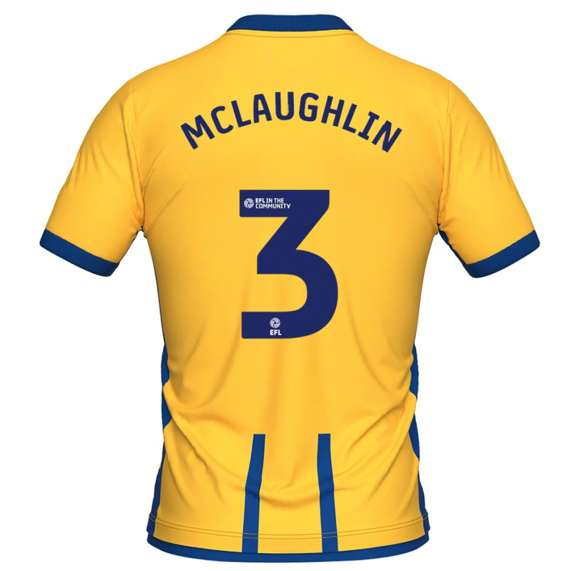 Danxen Dames Stephen Mclaughlin #3 Geel Blauw Thuisshirt Thuistenue 2025/26 T-Shirt België