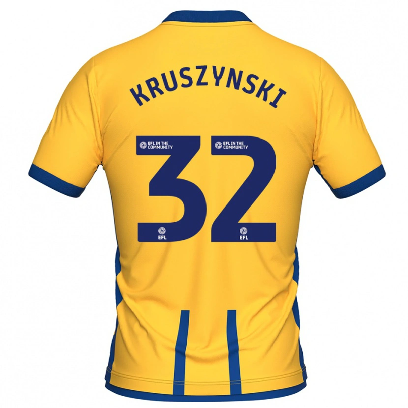 Danxen Dames Jakub Kruszynski #32 Geel Blauw Thuisshirt Thuistenue 2025/26 T-Shirt België
