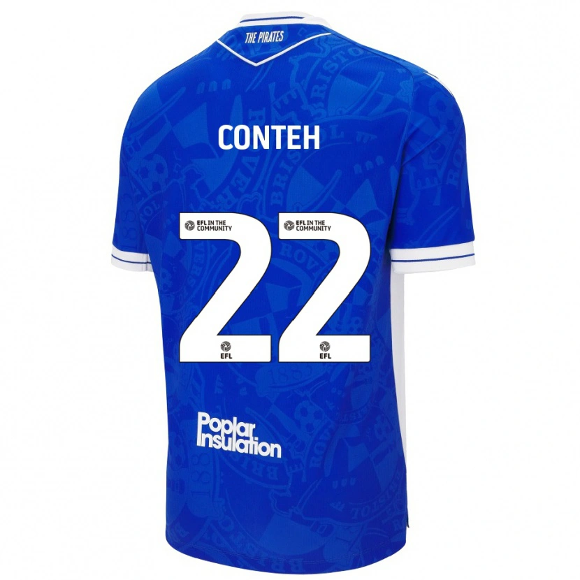 Danxen Dames Kamil Conteh #22 Blauw Wit Thuisshirt Thuistenue 2025/26 T-Shirt België