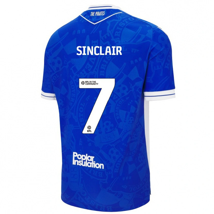 Danxen Dames Scott Sinclair #7 Blauw Wit Thuisshirt Thuistenue 2025/26 T-Shirt België