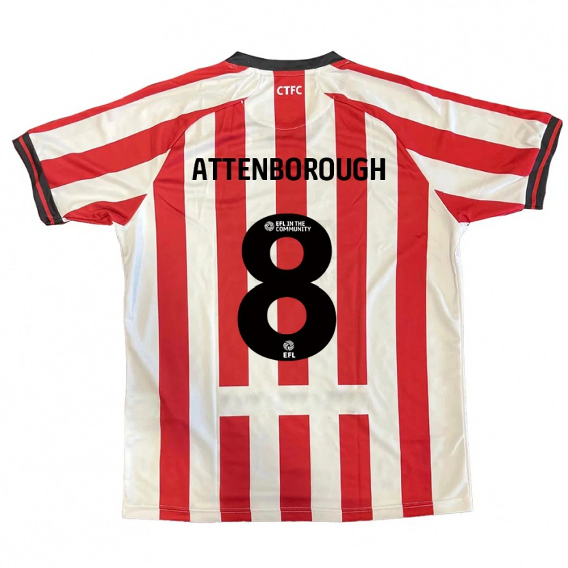 Danxen Dames Megan Attenborough #8 Rood Wit Zwart Thuisshirt Thuistenue 2025/26 T-Shirt België