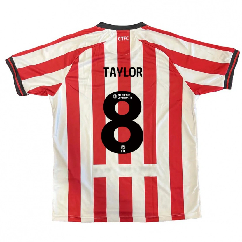 Danxen Dames Charlie Taylor #8 Rood Wit Zwart Thuisshirt Thuistenue 2025/26 T-Shirt België