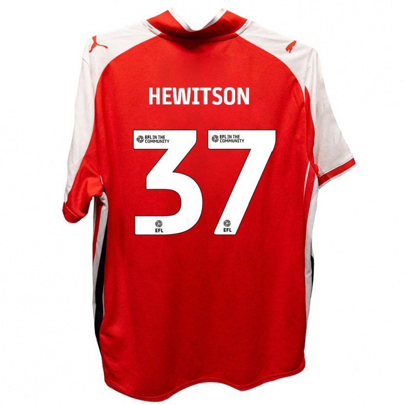 Danxen Dames Luke Hewitson #37 Rood Wit Thuisshirt Thuistenue 2025/26 T-Shirt België