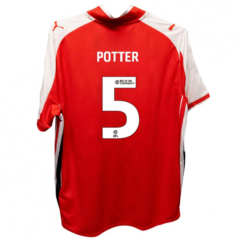 Danxen Dames Finley Potter #5 Rood Wit Thuisshirt Thuistenue 2025/26 T-Shirt België