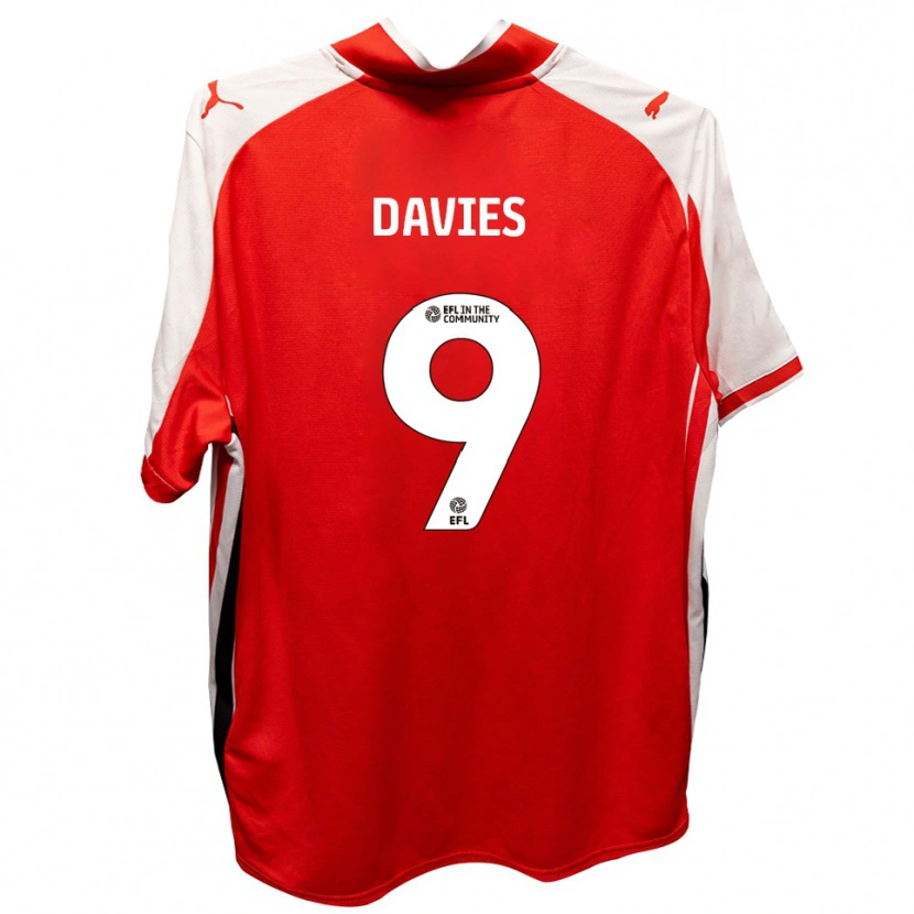 Danxen Dames Will Davies #9 Rood Wit Thuisshirt Thuistenue 2025/26 T-Shirt België