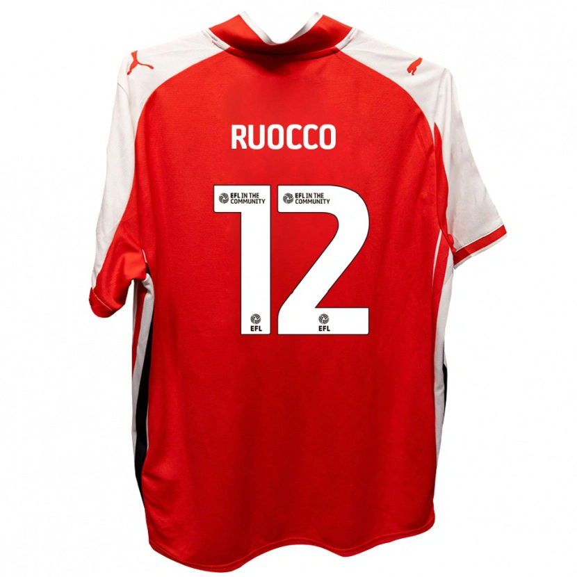 Danxen Dames Alessio Ruocco #12 Rood Wit Thuisshirt Thuistenue 2025/26 T-Shirt België