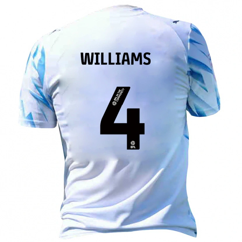 Danxen Dames Mj Williams #4 Wit Hemelsblauw Thuisshirt Thuistenue 2025/26 T-Shirt België