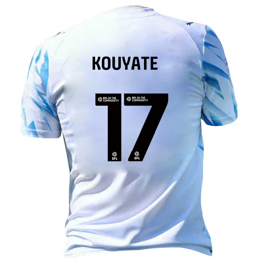 Danxen Dames Katia Kouyate #17 Wit Hemelsblauw Thuisshirt Thuistenue 2025/26 T-Shirt België