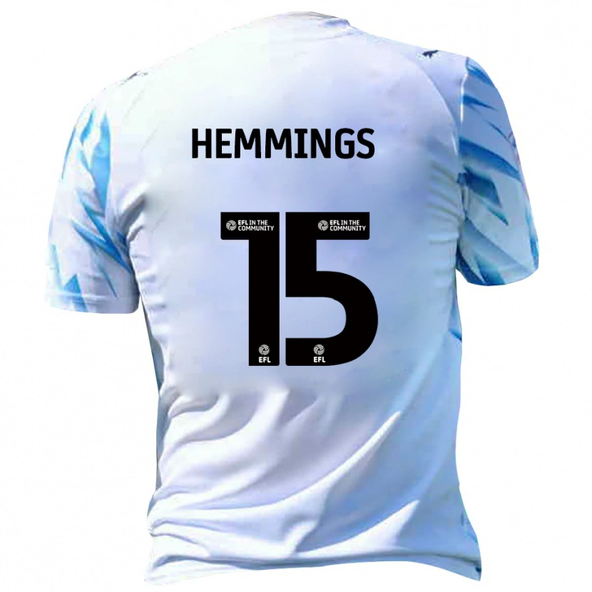 Danxen Dames Kane Hemmings #15 Wit Hemelsblauw Thuisshirt Thuistenue 2025/26 T-Shirt België