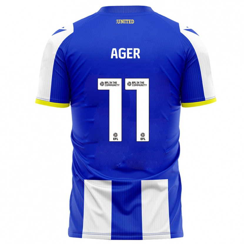 Danxen Dames Emily Ager #11 Blauw Wit Thuisshirt Thuistenue 2025/26 T-Shirt België