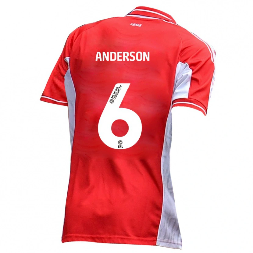 Danxen Dames Max Anderson #6 Rood Wit Thuisshirt Thuistenue 2025/26 T-Shirt België