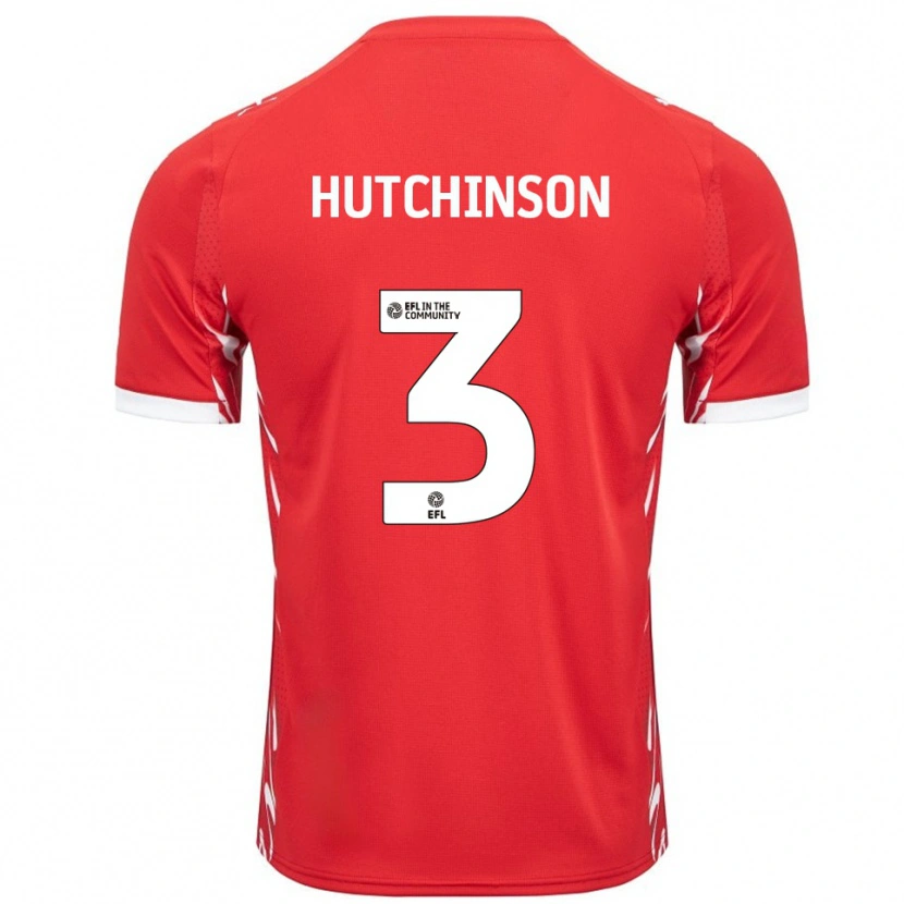 Danxen Dames Reece Hutchinson #3 Rood Wit Thuisshirt Thuistenue 2025/26 T-Shirt België