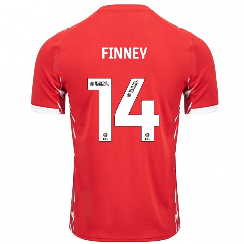 Danxen Dames Charlie Finney #14 Rood Wit Thuisshirt Thuistenue 2025/26 T-Shirt België
